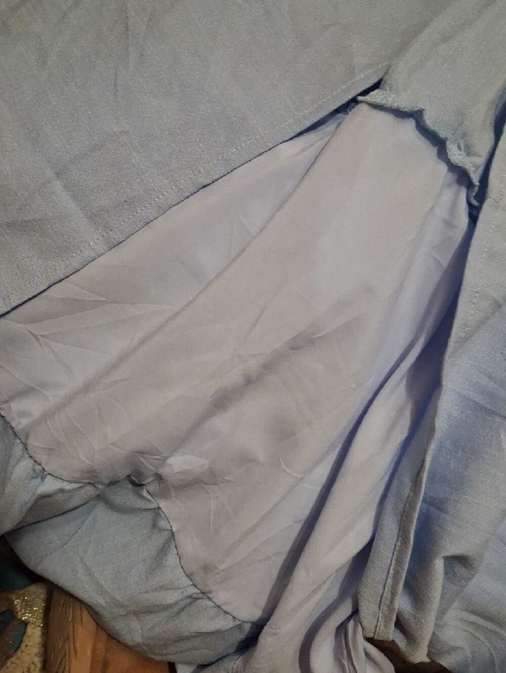 Strapless Tiered Maxi Dress in Light Blue Sz Large - Picture 8 of 10